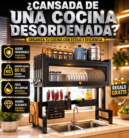 ESCURRIDOR MULTIFUNCIONAL CON TAPA (2 PISOS)